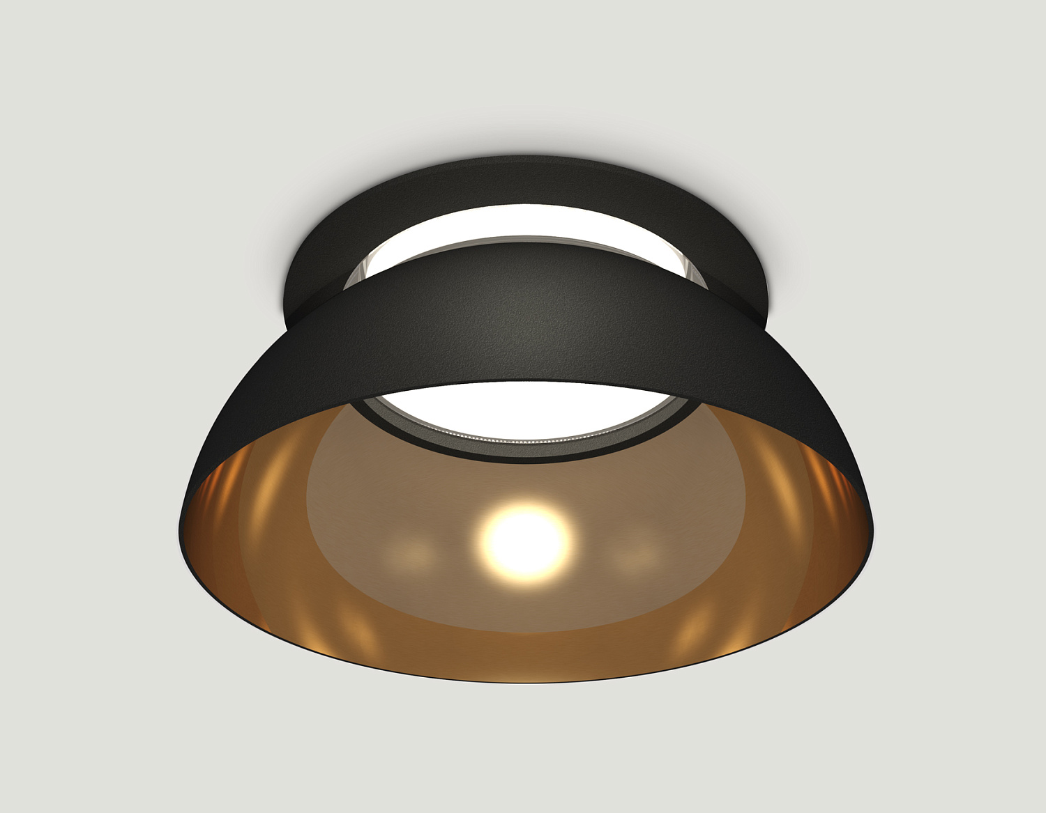 Комплект встраиваемого светильника XC8051101 SBK/PYG/CL черный песок/золото желтое полированное/прозрачный GX53 (C8051, N8145)