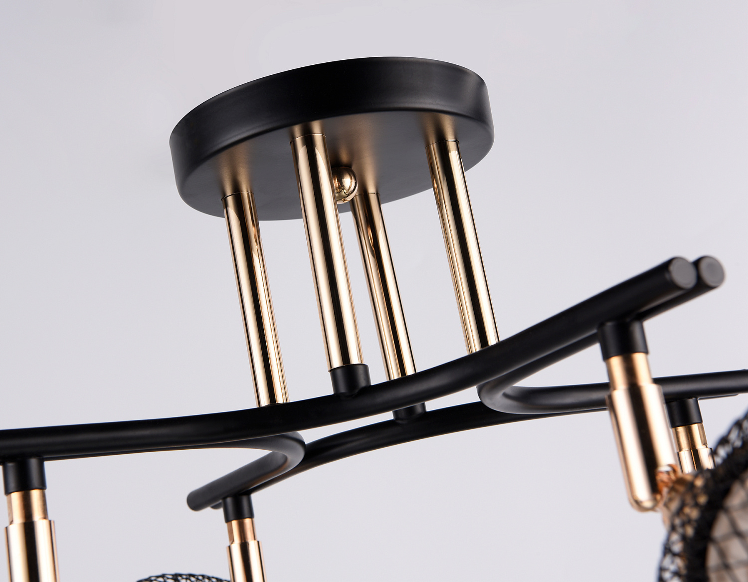 Подвесная люстра TR80177/4 BK/FGD черный/золото E27/4 max 40W D640*260