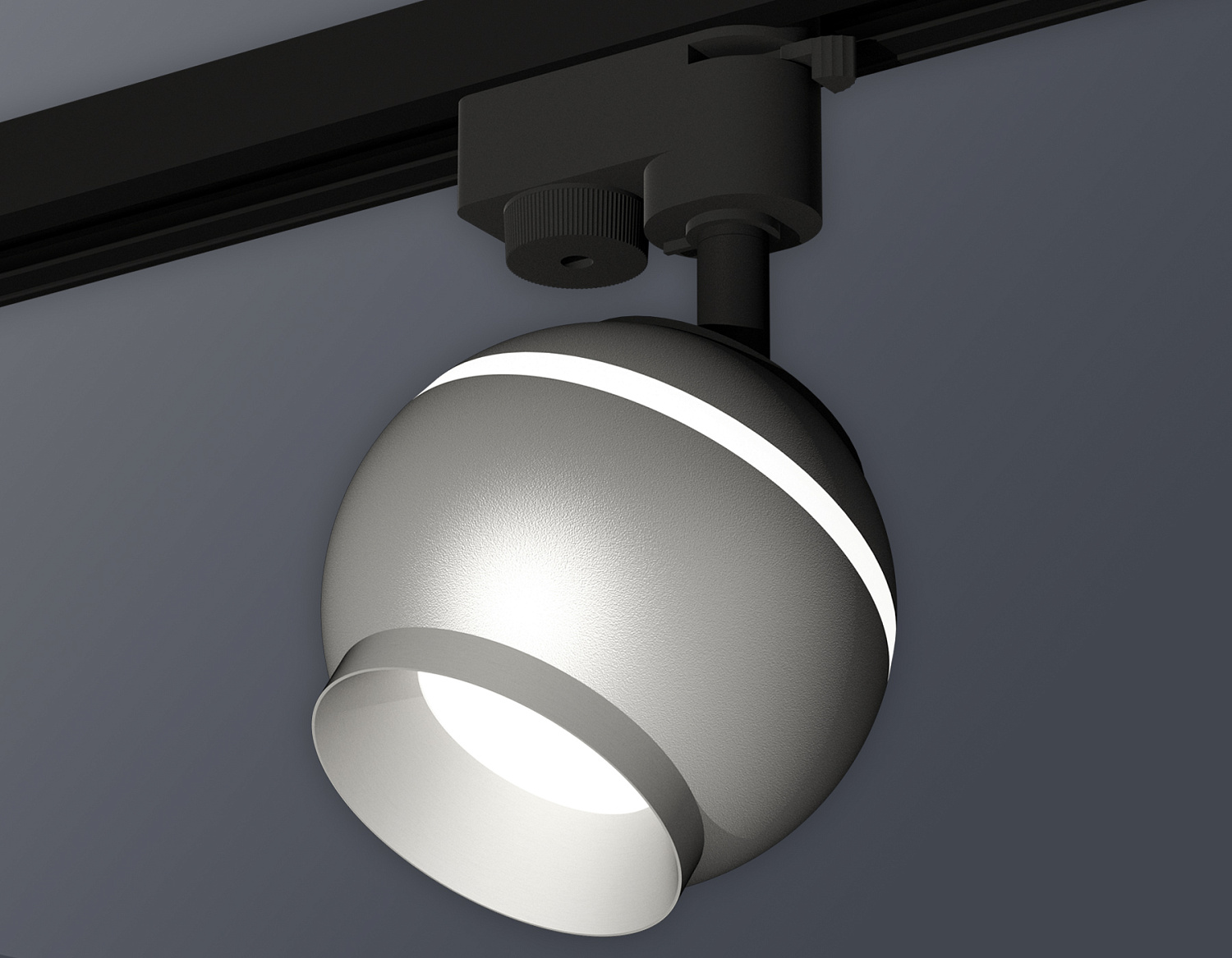 Комплект трекового однофазного светильника с подсветкой XT1103030 SSL/MCH серебро песок/хром матовый MR16 GU5.3 LED 3W 4200K (A2521, C1103, N7033)