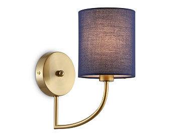 Настенный светильник с абажуром LH71275 BS/DB латунь/темно синийE14 max 40W 225*120*250