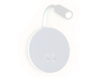 Настенный светодиодный светильник с выключателем FW295 SWH белый песок LED 6400К+4200K 6W+3W D150*163