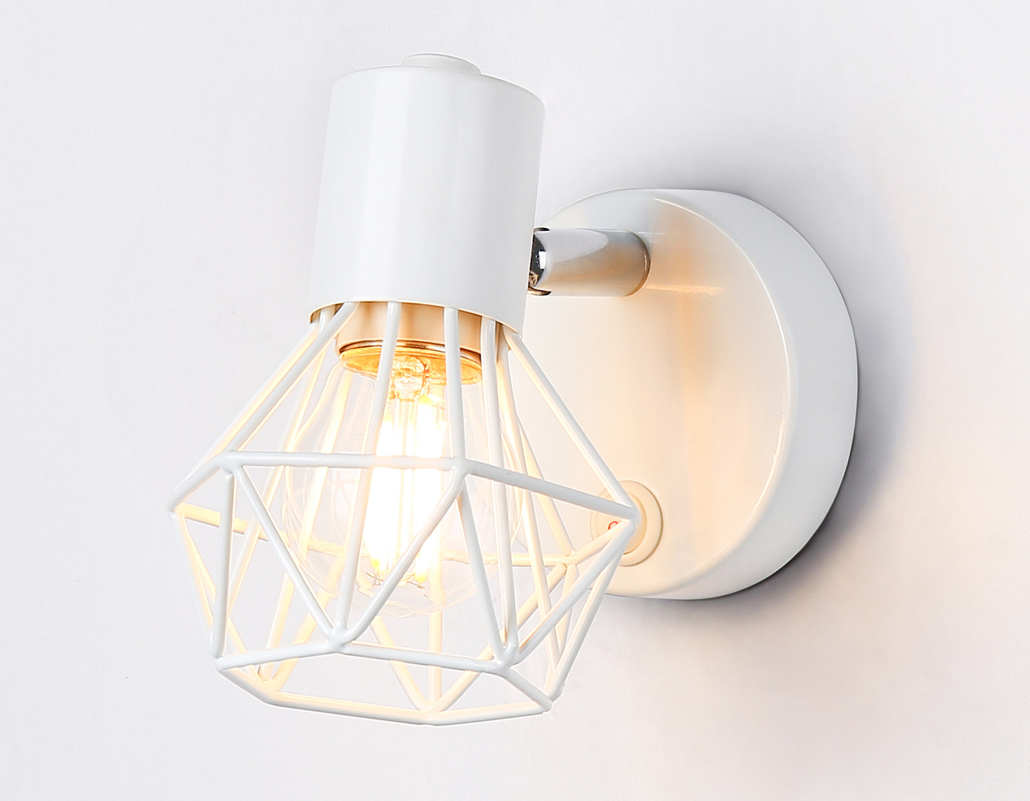 Накладной спот с выключателем в стиле лофт TR8626 WH/CH белый/хром E27 max 40W 115*91*150