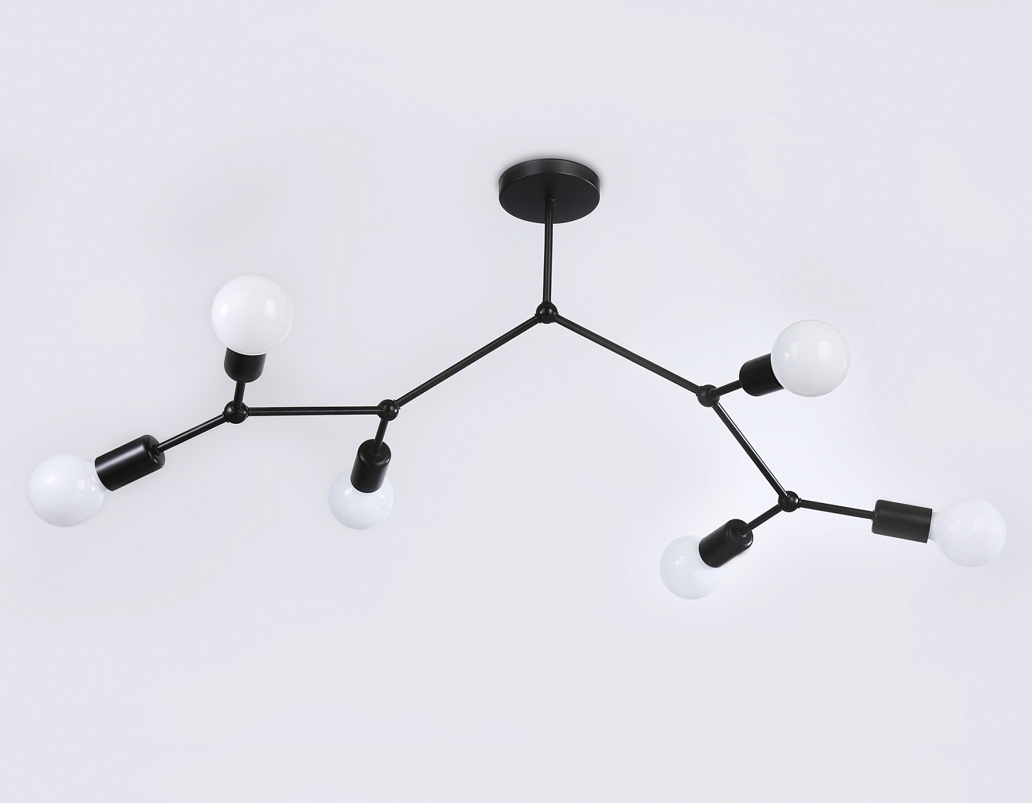 Потолочный светильник в стиле лофт TR8036/6 BK черный E27*6 max 40W D670*590