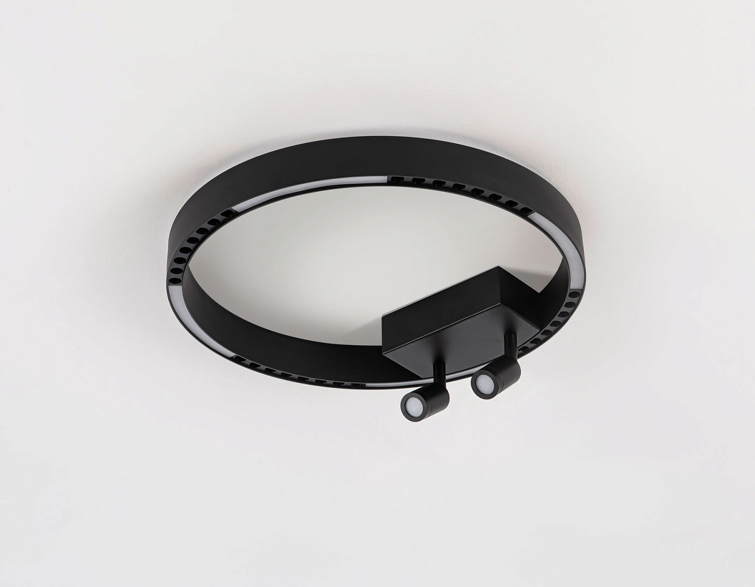 Потолочный светодиодный светильник FL5806/1+2 BK черный 25W 3000K/4200K/6400K D400*95 (без ПДУ)