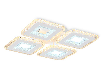 Потолочный светодиодный светильник с пультом FA4004/4 WH белый 100W 3000K+6400K/4200K/6400K+3000K 395*395*85 (ПДУ ИК)