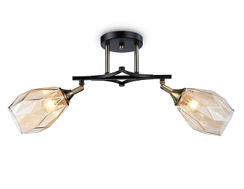 Подвесной светильник TR303032/2 SB/BK/TI бронза/черный/янтарь E27/2 max 40W 580*145*280