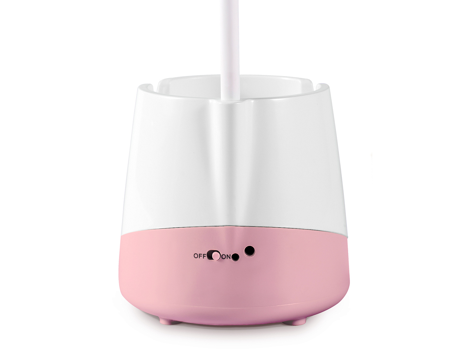 Светодиодная настольная лампа с аккумуляторной батареей, USB-проводом и канцелярским стаканом DE565 PI/WH розовый/белый LED 3000-6000K 5W