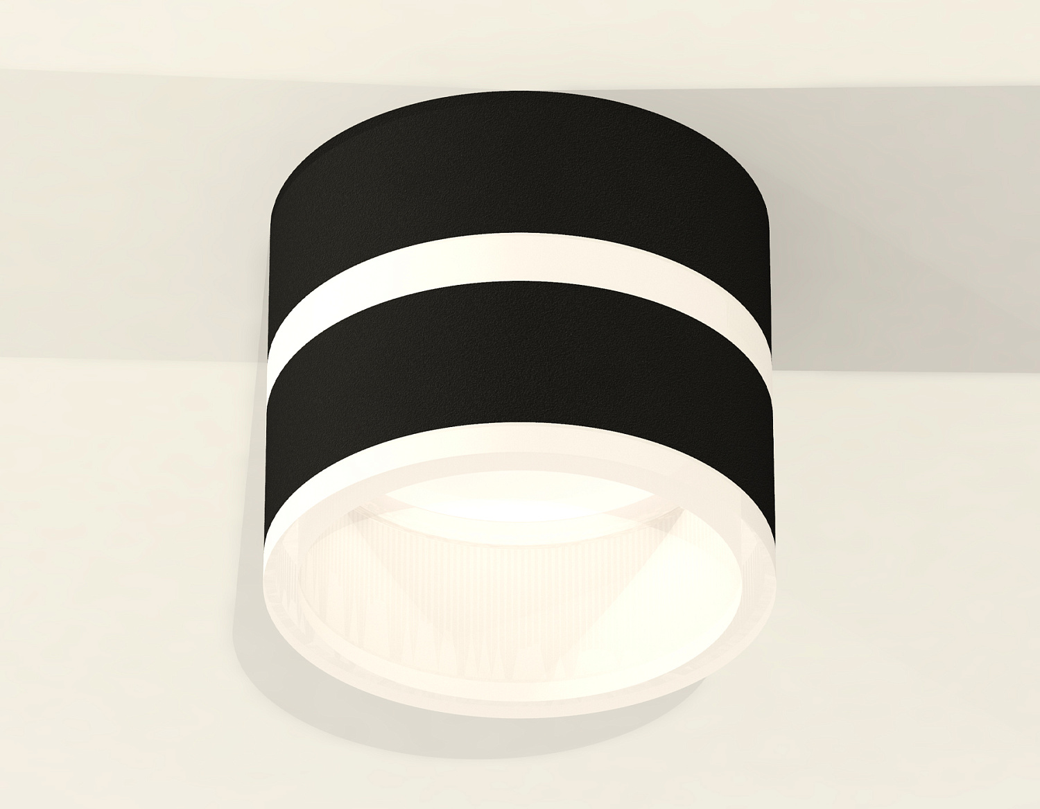 Комплект накладного светильника с акрилом XS8102019 SBK/FR черный песок/белый матовый GX53 (C8102, N8445)