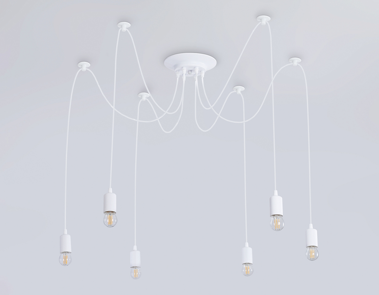 Подвесная люстра в стиле лофт TR8177/6 WH белый E27*6 max 40W D630*910