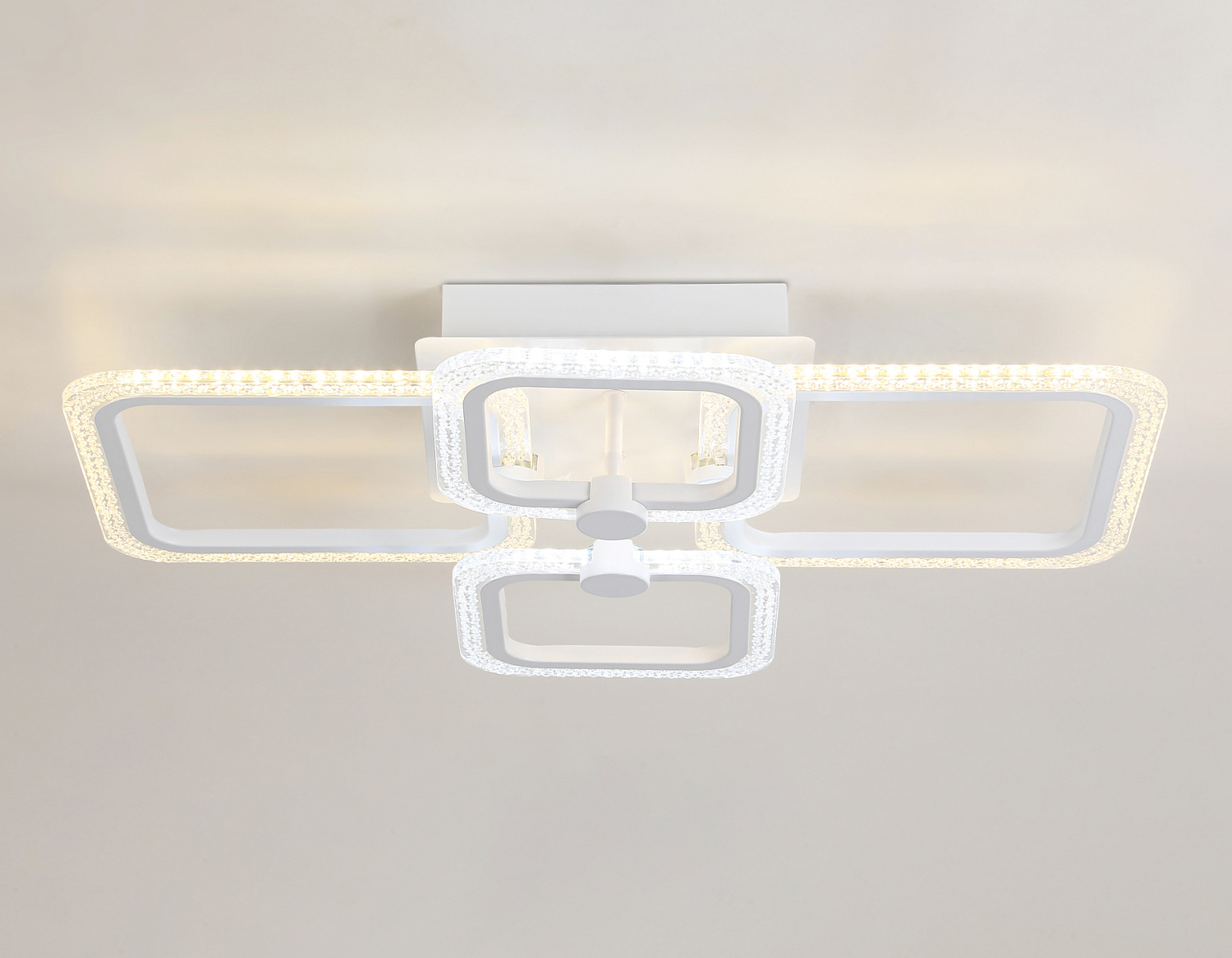 Потолочный светодиодный светильник с пультом FA5309/2+2 WH белый 3000+6400K/4200K/6400+3000K 62W 560*480*120 (ПДУ ИК)