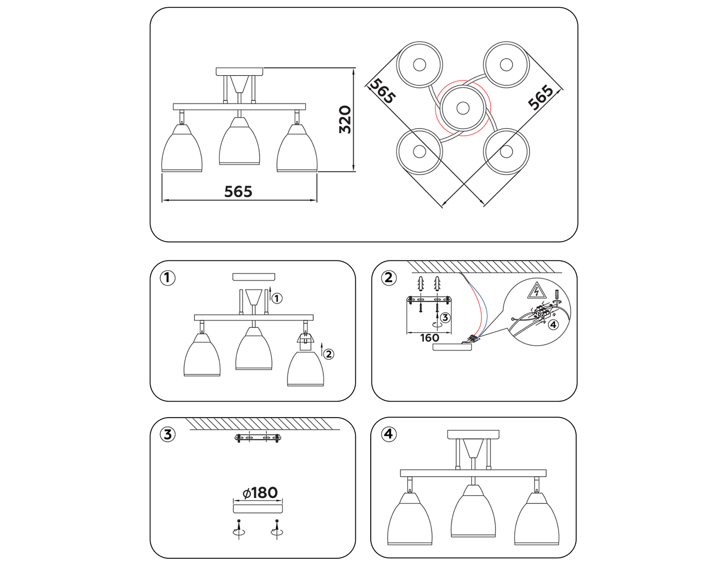 Подвесная люстра TR3113/5 DCF/CH темный кофе/хром E27 max 40W 565*565*320