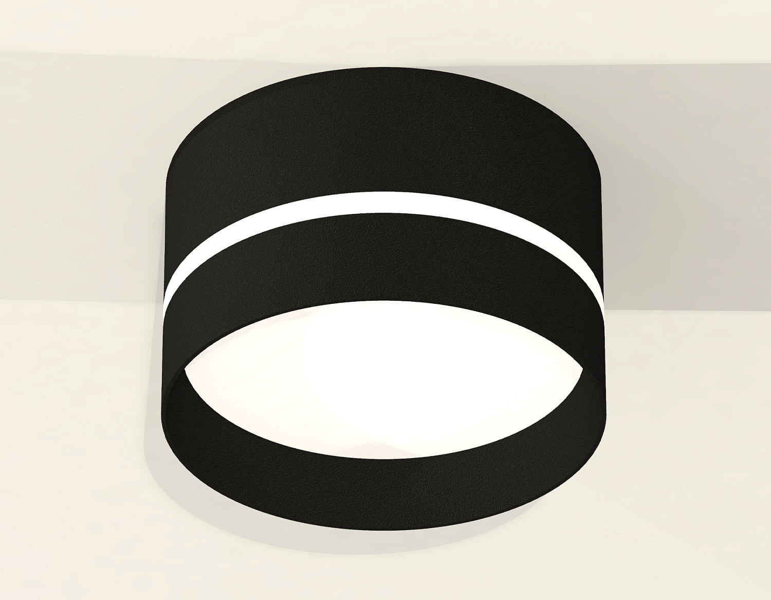 Комплект накладного светильника с акрилом XS8102020 SBK/FR черный песок/белый матовый GX53 (C8102, N8462)