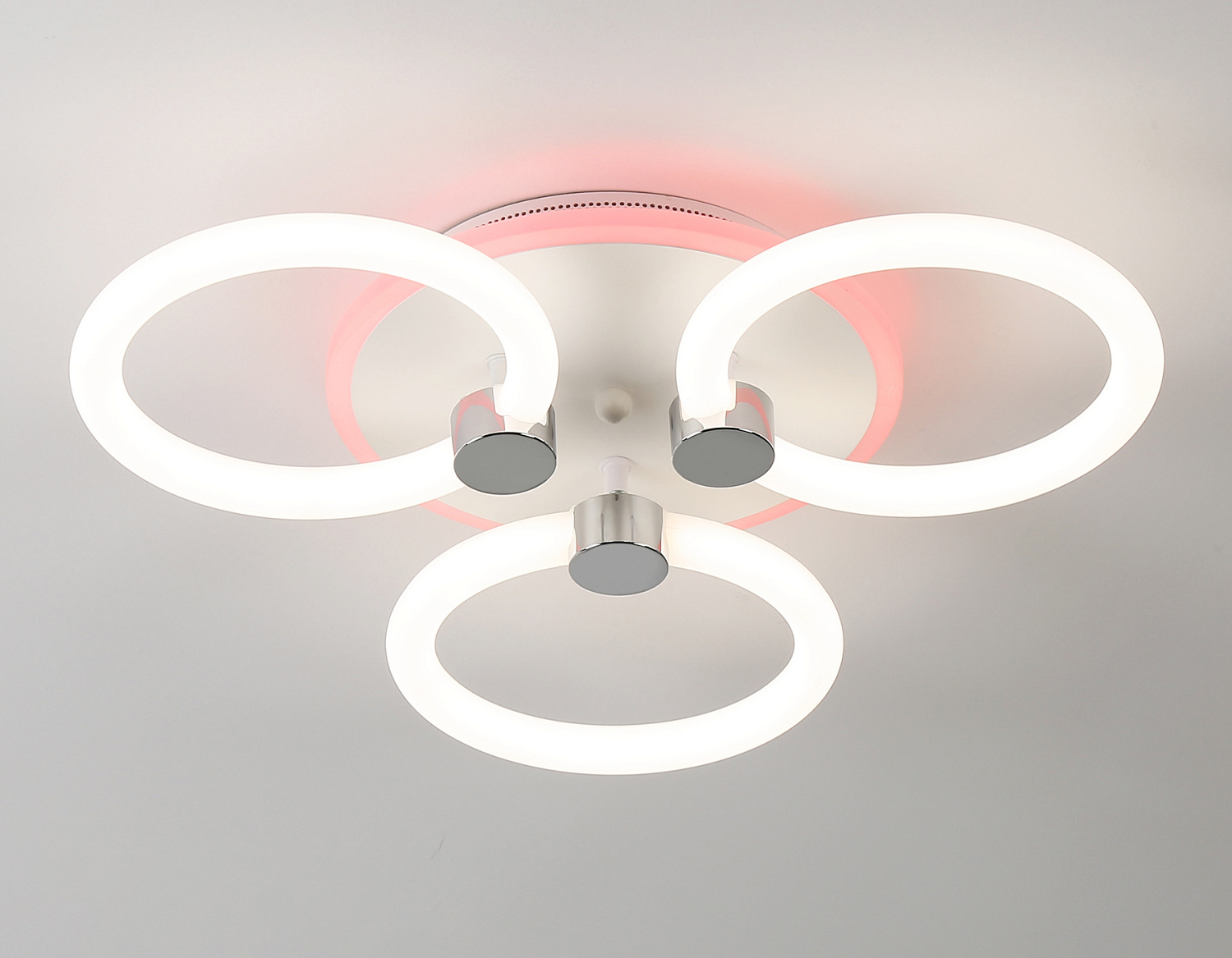 Светодиодный потолочный светильник с подсветкой FA3838/3 WH белый 42W 3000K-6400K+RGB D458*80 (ПДУ РАДИО 2.4G)