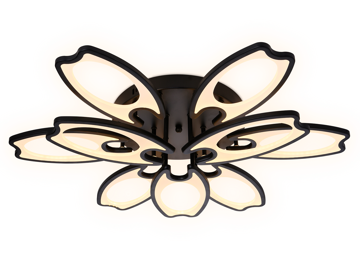 Потолочный светодиодный светильник с пультом FA581/6+3 BK черный 162W 700*640*120 (ПДУ РАДИО 2.4G)