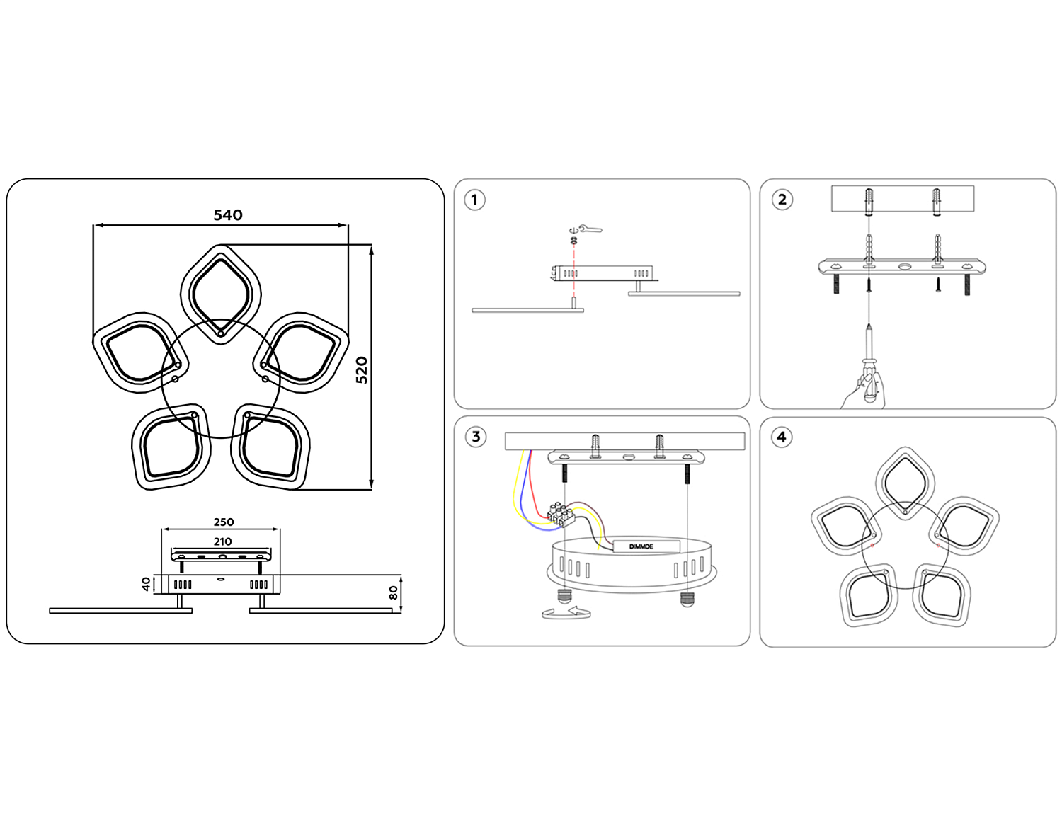 Потолочный светодиодный светильник с пультом FA443/5 CF кофе 60W 540*520*80 (ПДУ РАДИО 2.4G)