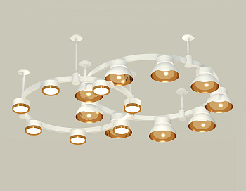 Комплект подвесного светильника Techno Ring с акрилом XR92211110/16 SWH/PYG/CL белый песок/золото желтое полированное/прозрачный GX53