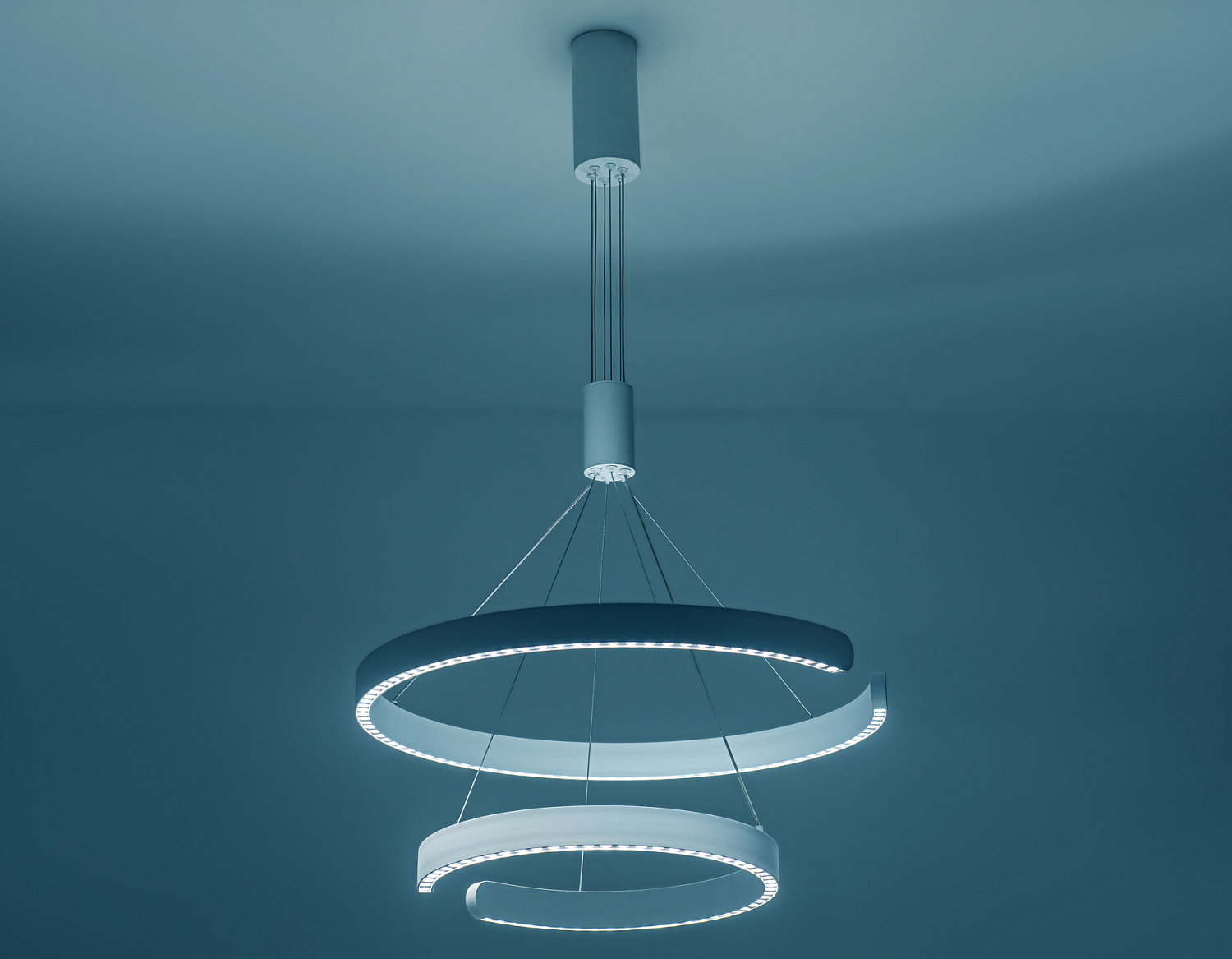 Подвесной светодиодный светильник FL5884/2 WH белый 45W 3000K/4200K/6400K D600/400*1200 (без ПДУ)