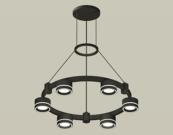 Комплект подвесного светильника с акрилом Techno Ring XR92051201/6 SBK/FR черный песок/белый матовый GX53 (A9205, C9232, N8434)