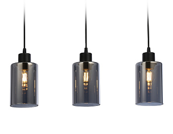 Подвесной светильник в стиле лофт TR3698/3 BK/SM черный/дымчатый E27*3 max 40W 560*100*1040
