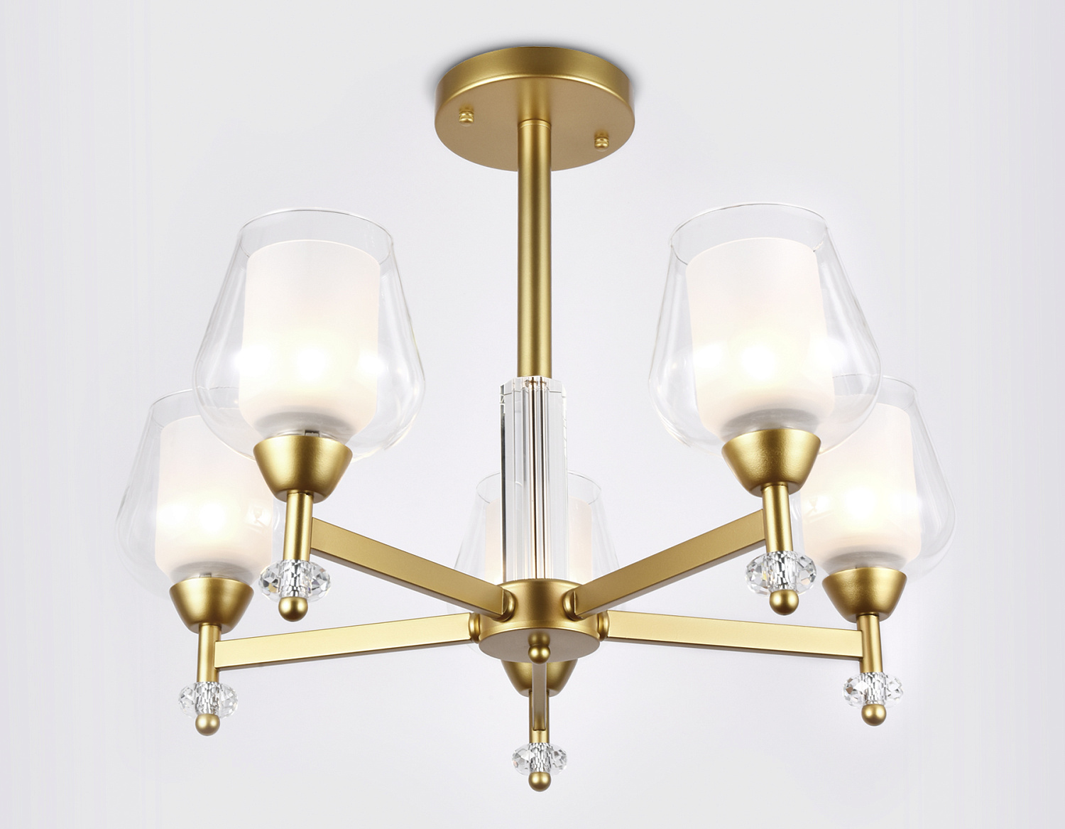 Подвесная люстра со сменными лампами TR3154/5 GD/CL золото/прозрачный E27/5 max 40W D630*460