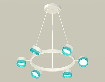 Комплект подвесного поворотного светильника с композитным хрусталем XB9191251/6 SWH/BL белый песок/голубой GX53 (C9191, N8488)