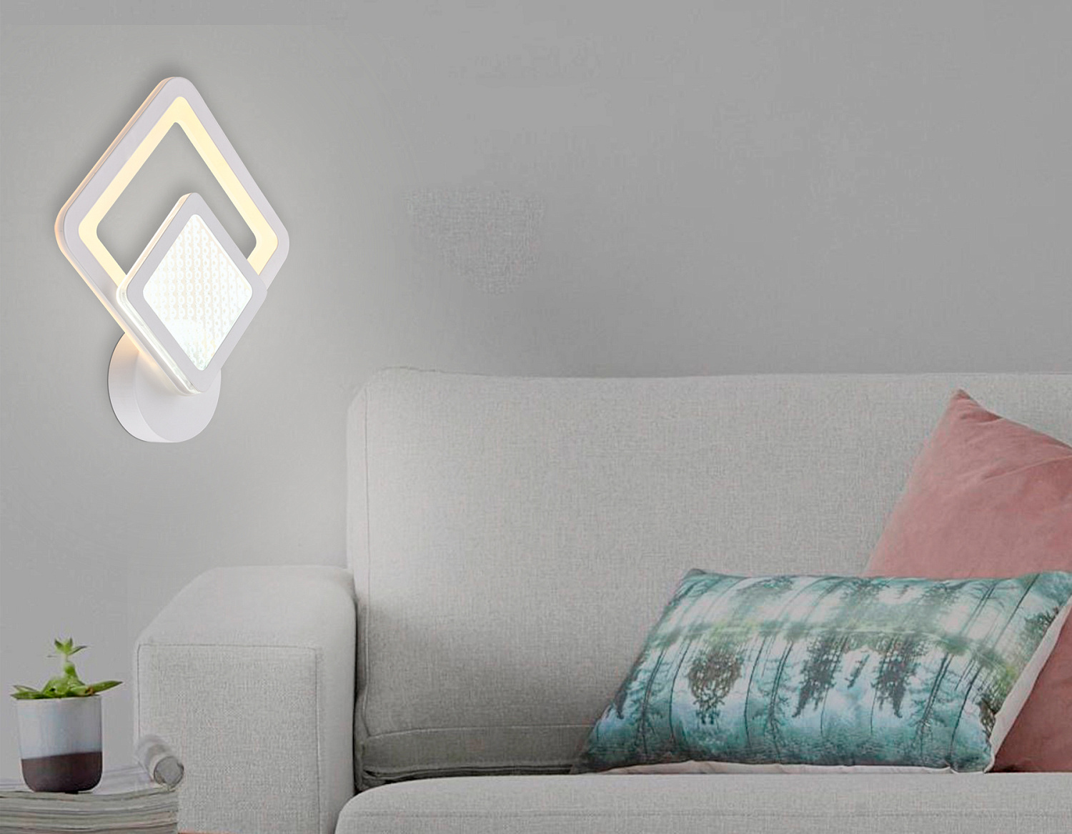 Настенный светодиодный светильник FA4284 WH белый 14W 260*300*60