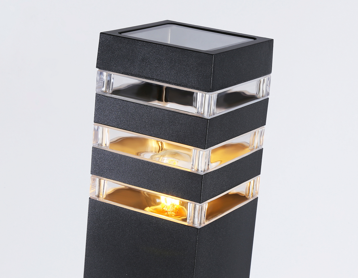 Уличный ландшафтный светильник ST2582 BK/CL черный/прозрачный IP54 E27 max 40W 90*90*630