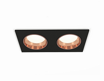 Комплект встраиваемого светильника XC6526005 SBK/PPG черный песок/золото розовое полированное MR16 GU5.3 (C6526, N6114)