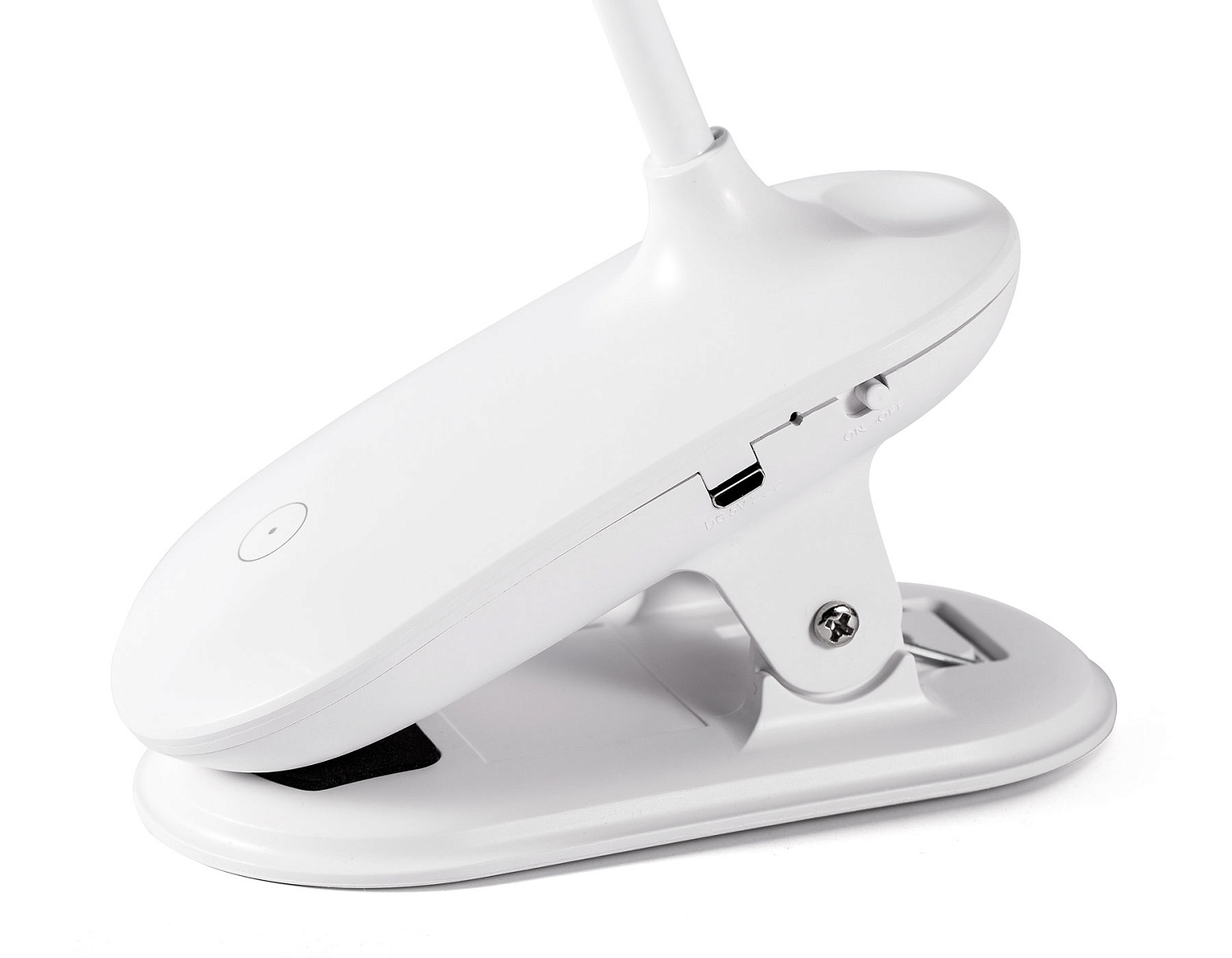 Светодиодная настольная лампа с прищепкой, гибкой ножкой и аккумуляторной батареей DE700 WH белый LED 3000-6000K 6W