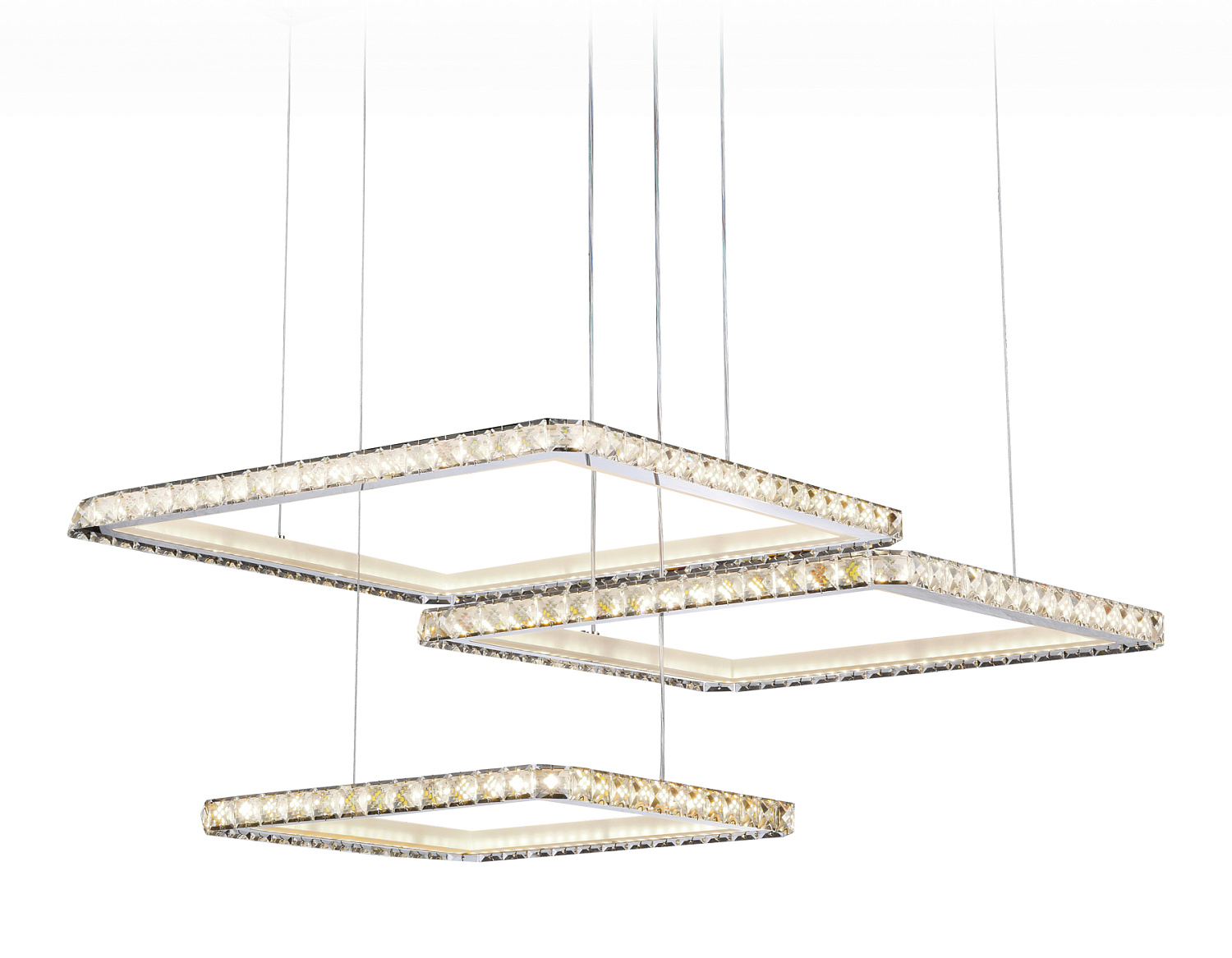 Управляемый подвесной светодиодный светильник FA1759/3 CH хром 180W 3000K+6400K/3000K/6400K/4200K+4200K 680*460*740 (ПДУ РАДИО 2.4G)