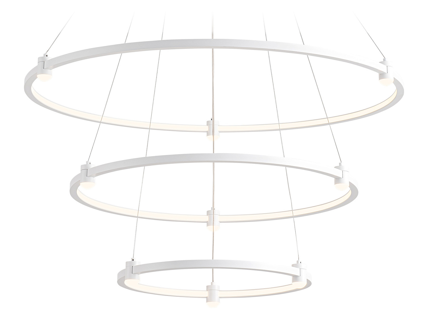 Подвесной светодиодный светильник FL5511/3+9 WH белый 90W 3000K/4200K/6400K D800/600/400*1300 (без ПДУ)