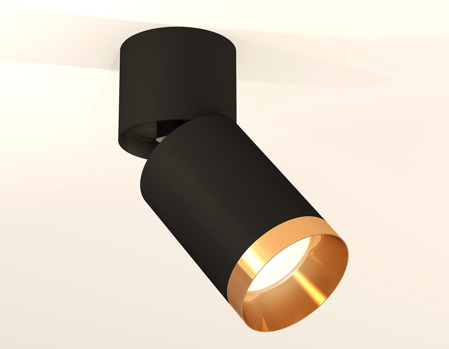 Комплект накладного поворотного светильника XM6313044 SBK/BK/PYG черный песок/черный/золото желтое полированное MR16 GU5.3 (A2221, C6313, N6134)
