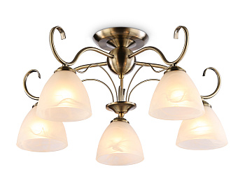 Потолочная люстра TR3046/5 SB/FR бронза/белый матовый E27/5 max 40W D595*285