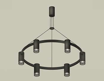 Комплект подвесного светильника с композитным хрусталем XB9022201/6 SBK/BK черный песок/тонированный MR16 GU5.3 (С9022, N6151)
