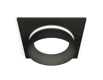 Комплект встраиваемого светильника с акрилом XC6521061 SBK/FR черный песок/белый матовый MR16 GU5.3 (C6521, N6229)