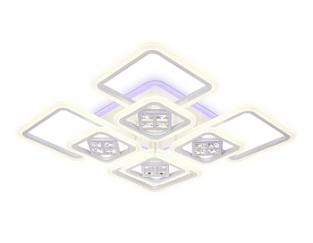 Потолочный светодиодный светильник с пультом FA289/4+4 WH белый 176W 820*820*120 (ПДУ РАДИО 2.4G)