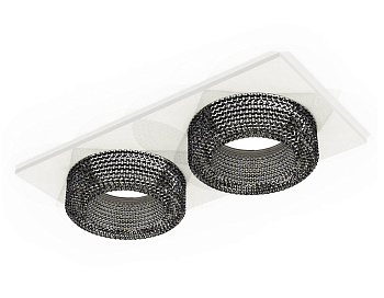 Комплект встраиваемого светильника с композитным хрусталем XC7635021 SWH/BK белый песок/тонированный MR16 GU5.3 (C7635, N7192)