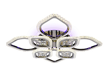 Потолочный светодиодный светильник с пультом FA2835/4+4 DCH черный хром 3000K/4200K/6400K 118W 750*750*120 (ПДУ РАДИО 2.4G)