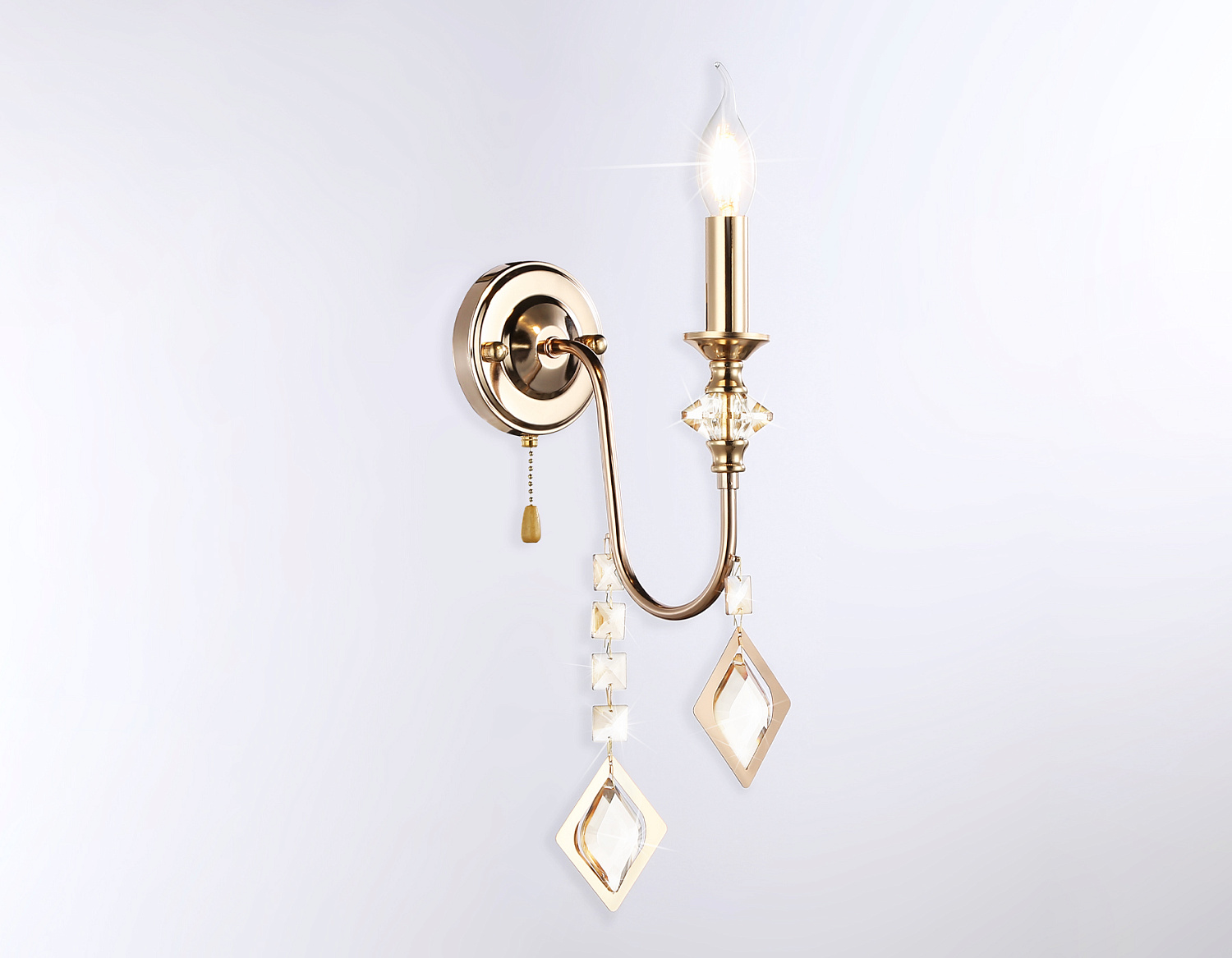 Настенный светильник с хрусталем TR4959 FGD/TI золото/янтарь E14 max 40W 515*110*210