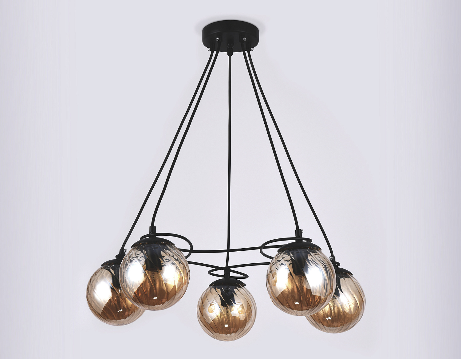 Подвесная люстра TR9022/5 BK/TI черный/янтарь E14 max 40W D560*800