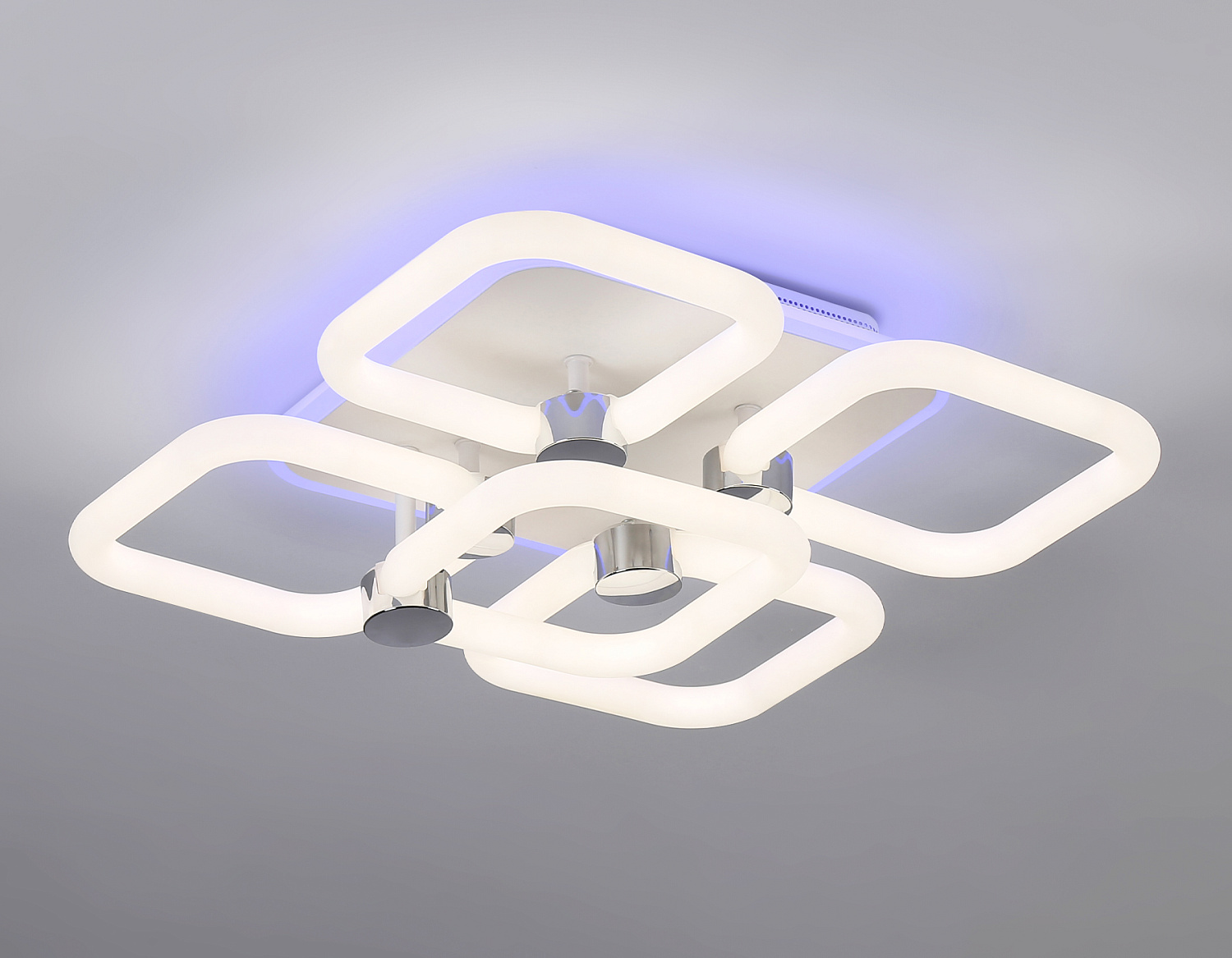 Светодиодный потолочный светильник с подсветкой FA3861/4+1 WH белый 70W 3000K-6400K+RGB 400*400*115 (ПДУ РАДИО 2.4G)