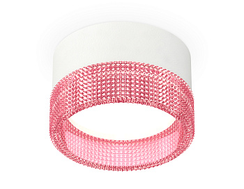 Комплект накладного светильника с композитным хрусталем XS8101032 SWH/PI белый песок/розовый GX53 (C8101, N8486)