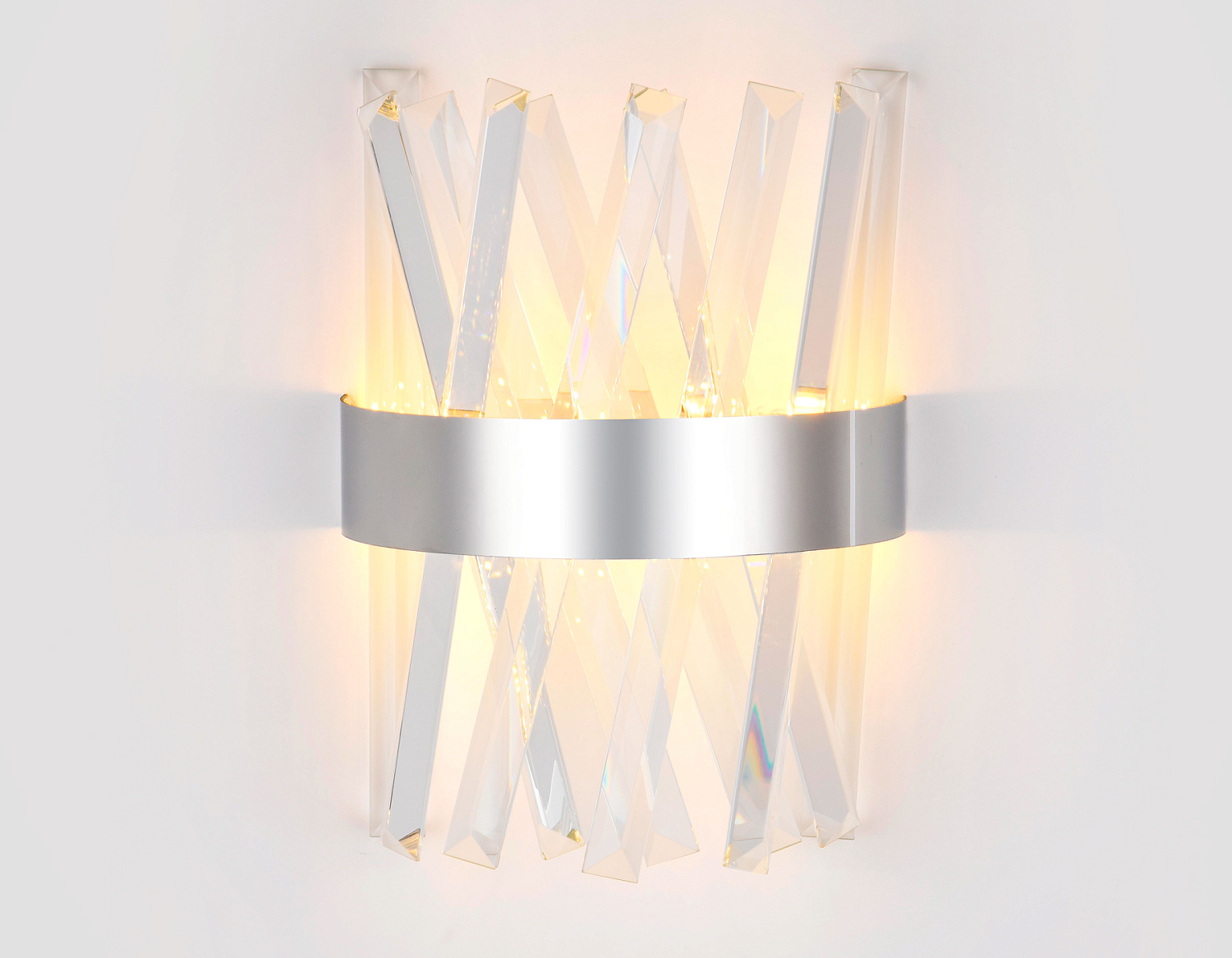 Настенный светодиодный светильник с хрусталем TR5322 CH/CL хром/прозрачный 24W 285*260*124