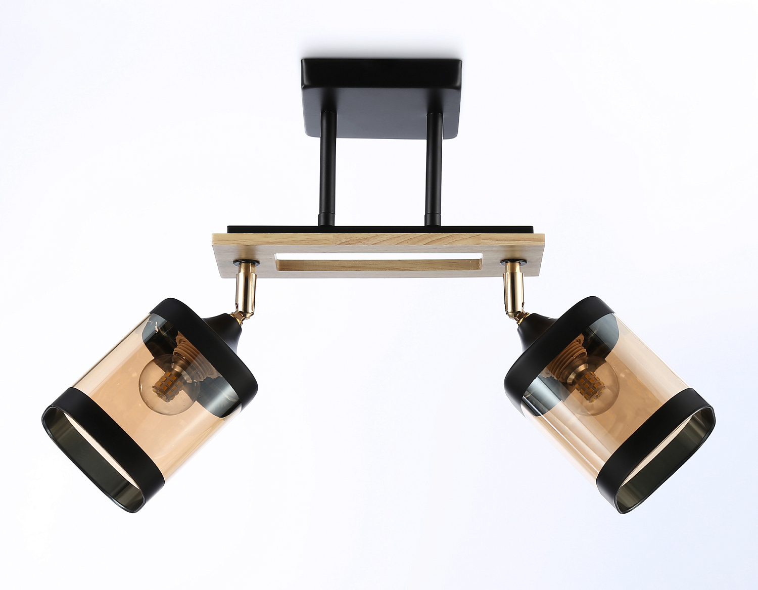 Подвесной светильник TR9525/2 BK/FGD/TI черный/золото/янтарь E27/2 max 40W 510*100*270