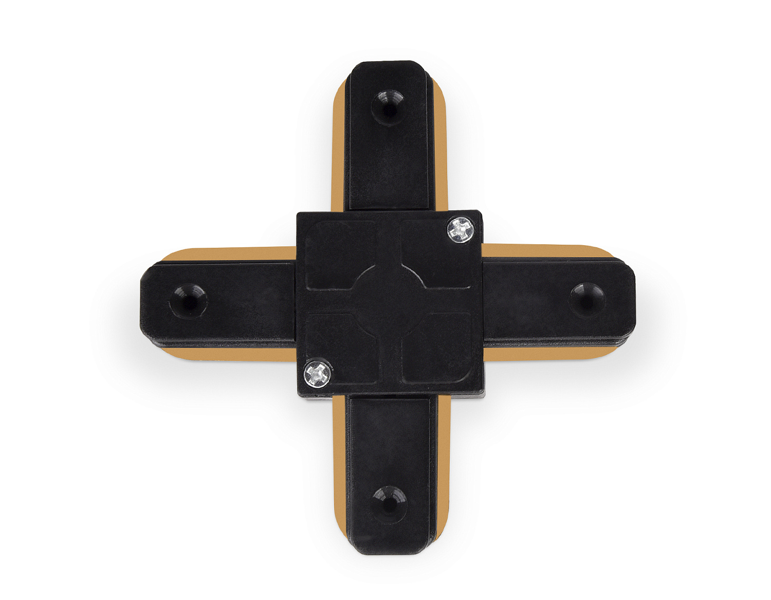 Коннектор Х-образный однофазный для соединения трековых шинопроводов GL7083 BK черный коннектор Х-образный однофазный для соединения трековых шинопроводов