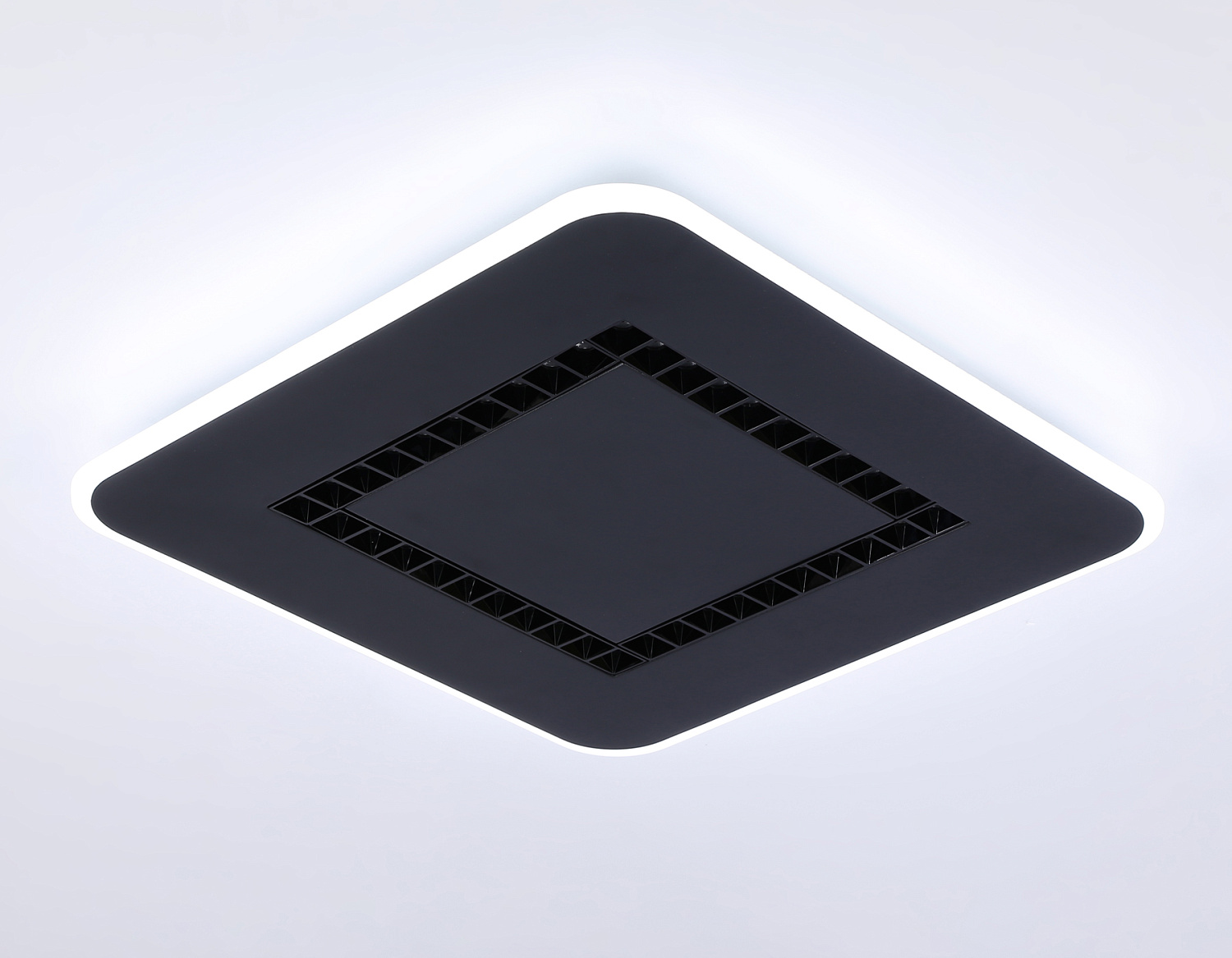 Потолочный светодиодный светильник с пультом FL51419 BK черный 3000K/4200K/6400K 68W 488*488*40 (ПДУ ИК)