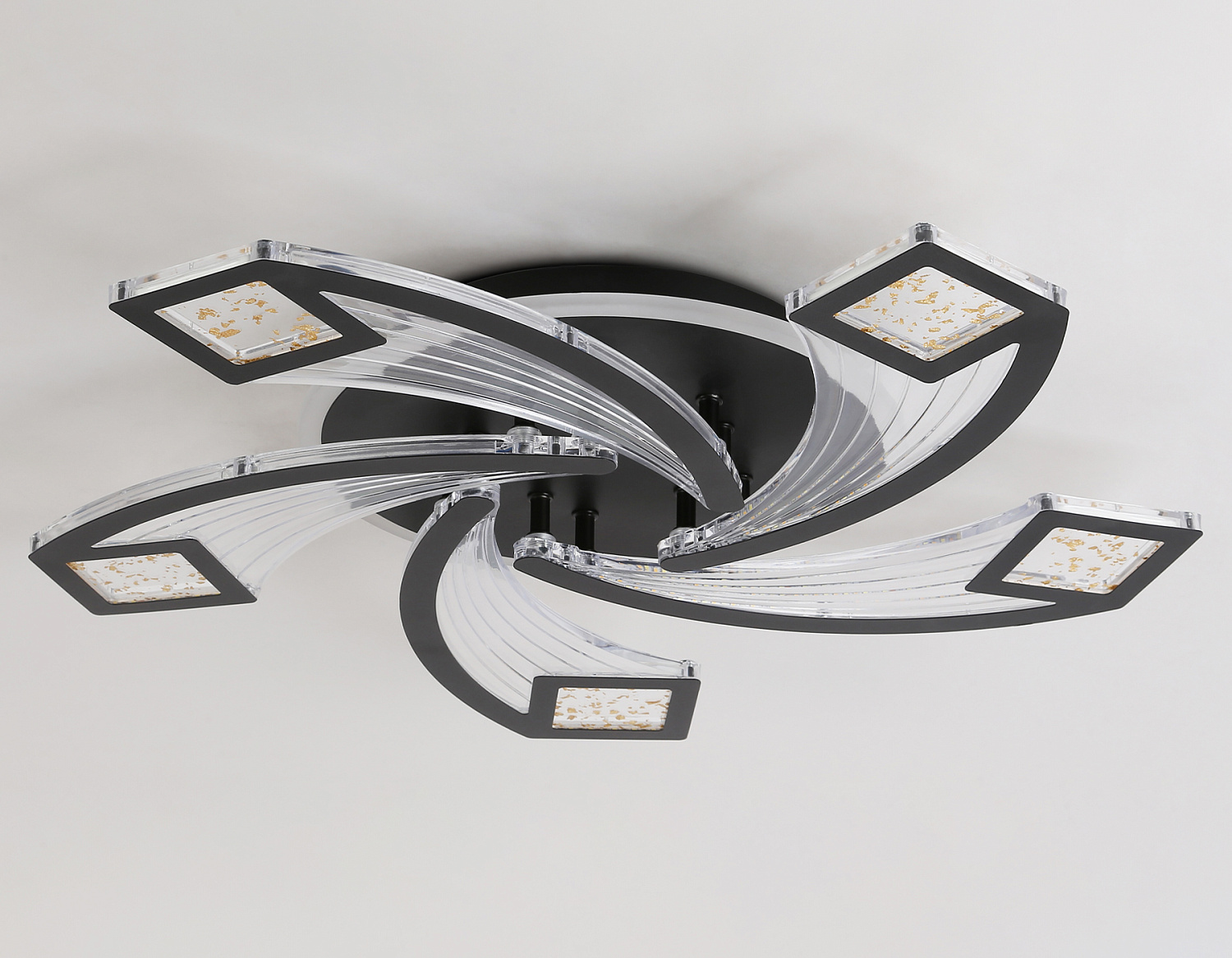 Потолочный светодиодный светильник с пультом FA4478/5 BK черный 90W 3000K+6400K/4200K/6400K+3000K D620*75 (ПДУ ИК)