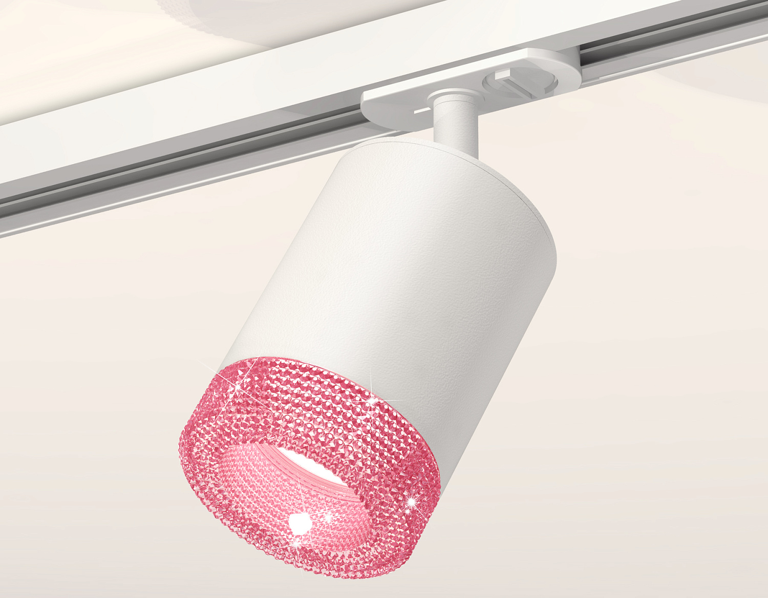 Комплект трекового светильника с композитным хрусталем XT7421010 SWH/PI белый песок/розовый MR16 GU5.3 (A2536, C7421, N7193)