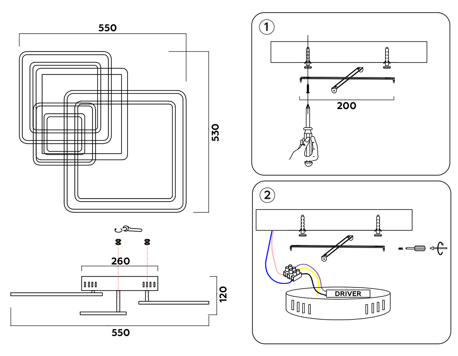 Потолочный светодиодный светильник с пультом FA862 WH белый 79W 505*470*95 (ПДУ РАДИО 2.4)