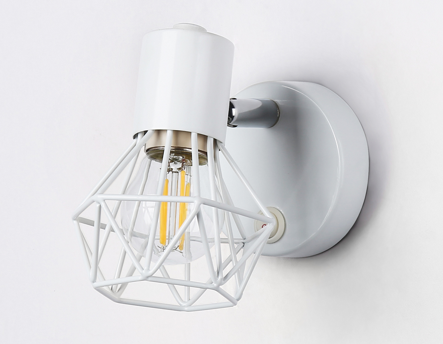 Накладной спот с выключателем в стиле лофт TR8626 WH/CH белый/хром E27 max 40W 115*91*150